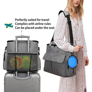 Three Sons Large Capacity Pet <b>Travel</b> Bag with Food <b>Bowls</b> for <b>Dogs</b> Cats - Product Image 5