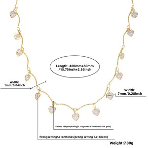 Accesorios de Alta Gama para Pulseras y Collares, Chapados en Cobre con Oro de 14K y Circonita, Diseño de Corazón, Estilo Hip Hop, Venta al Por Mayor - Product Image 4