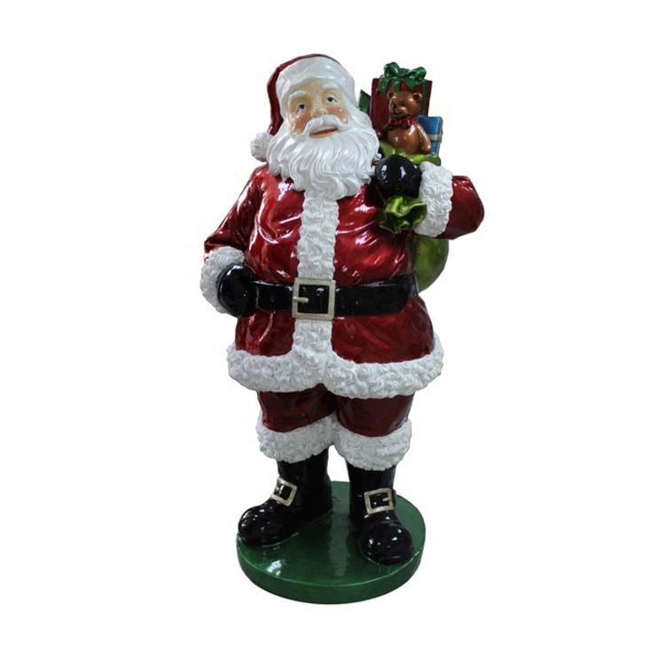 Рождественское украшение, красный Санта-Клаус из смолы в натуральную величину