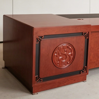 Bureau de direction classique traditionnel de haute qualité, réglable en hauteur, sculpté, finition cerisier de luxe, directement de l'usine