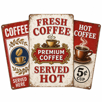 Plaques Métalliques Robustes Personnalisées avec Logo Imprimé UV, Plaque Rectangulaire Antique Pré-perforée, Décoration Murale Facile à Accrocher pour Man Cave et Studio