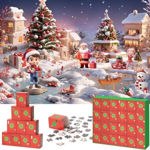 Christmas Advent Calendar <b>Puzzle</b> 1008 Pieces <b>Jigsaw</b> For Kids And Family Holiday Fun - Product Image 3
