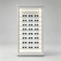 Présentoir en bois pour lunettes de soleil, vitrine de magasin d'optique, étagère personnalisée pour lunettes, décoration de magasin, armoire de présentation de lunettes