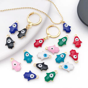 Gioielli fai da te fatti a mano in acciaio inossidabile 316L a forma di olio gocciolante occhio di diavolo con ciondoli alla moda in smalto placcato oro ciondoli - Product Image 4