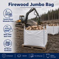 Sac Big Bag pour le chargement de bois de chauffage en conteneur, 2000 kg, ventilé, sac FIBC Jumbo en vrac, traité anti-UV, réutilisable, robuste, Saco De Lena
