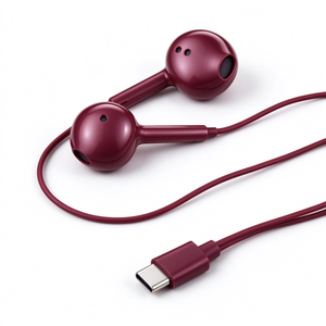 Auriculares con cable tipo C, ligeros, color burdeos, estéreo de alta claridad, para dispositivos universales tipo C - Product Image 3