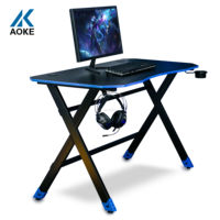 Escritorio para Juegos en Forma de X - Combinación de PC/Mesa, Gestión de Cables, Iluminación LED RGB (Venta al Por Mayor Disponible)