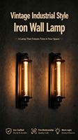 Lampe murale en fer forgé de style industriel rétro pour la maison, le café, le barbecue, le restaurant, la salle à manger, le balcon, LED haute luminosité CRI 95