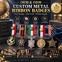 Badges en métal personnalisés OEM/ODM avec ruban, fabrication directe usine, délai de livraison rapide, commandes en gros, approvisionnement mondial
