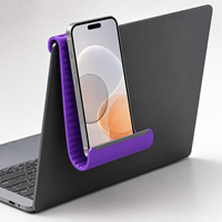 Support de téléphone portable en silicone flexible avec logo personnalisé, support de tablette pliable, support de bureau antidérapant, support portable pour téléphone et tablette