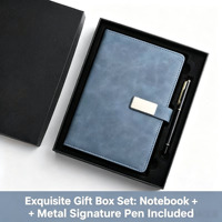 Carnet de notes A5 en cuir PU de luxe personnalisé, cadeau d'affaires, papeterie de direction, stylo, clé USB, tasse isotherme, articles promotionnels de bureau