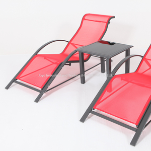 Leisure KD 3-Piece Aluminum Sling Chair Set Side Coffee <b>Table</b> <b>Foldable</b> Customized Color for <b>Outdoor</b> Park Garden Dining Use - Product Image 5