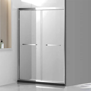 Puerta <span class=keywords><strong>de</strong></span> <span class=keywords><strong>ducha</strong></span> <span class=keywords><strong>de</strong></span> baño moderna <span class=keywords><strong>de</strong></span> tamaño personalizado, doble corredera con marco <span class=keywords><strong>de</strong></span> acero inoxidable 304, sello antifugas para hotel en casa - Product Image 1