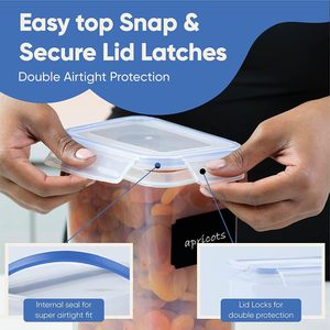 Kín Khô Thực Phẩm Lưu Trữ <span class=keywords><strong>Container</strong></span> Dispenser Nhựa Ngũ Cốc Lưu Trữ <span class=keywords><strong>Container</strong></span> <span class=keywords><strong>14Pcs</strong></span> Lưu Trữ Set - Product Image 4