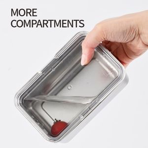 Lekfre กล่องอาหารกลางวันสแตนเลสสตีล, กล่องเบนโตะสแตนเลสพร้อมเข็มขัดกล่องเบนโตะอาหารที่มีฝาปิดพลาสติกเครื่องล้างจานปลอดภัย - Product Image 4
