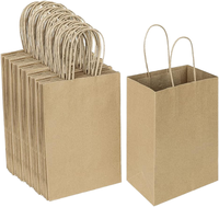 Sacs shopping en papier kraft recyclables avec logo personnalisé en relief, prix de gros pour commande directe (MOQ10), pour promotion et exposition