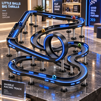 Nouvel Arrivage : Circuit de Course de Voitures en Marbre Circulaire avec Système Intelligent de Jeu Lumineux à LED, Thème Logo Couleur Personnalisé