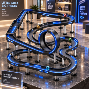 Nouvel Arrivage : Circuit de Course de Voitures en Marbre Circulaire avec Système Intelligent de Jeu Lumineux à LED, Thème Logo Couleur Personnalisé - Product Image 6