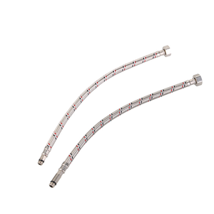 Tubo doccia nero rosso tubo testa singola cucina filo acciaio inossidabile tubo flessibile doccia intrecciato - Product Image 1