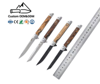 Couteau pliant de survie tactique pour le bushcraft et le camping, lame 3Cr13, poignée en bois dur, longueur totale 20 cm, modèle Z090, pour l'extérieur