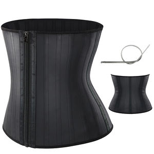 <span class=keywords><strong>Ceinture</strong></span> amincissante en latex pour femme, corset serre-taille sous <span class=keywords><strong>la</strong></span> poitrine avec fermeture éclair, effet sablier, 25 baleines en acier, gaine sculptante pour le corps - Product Image 3