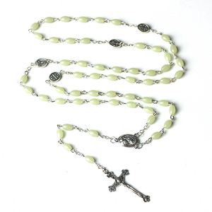 Mecrt Catholic Crucifix Luminous <b>Cross</b> Rosary Necklace Holy Soil Jerusalem Curved Needle Box Packaging for Gift Giving Jewelry - Product Image 6