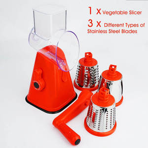 <strong>Manual</strong> 3 in 1 Rotary Cheese Grater Cheese <strong>Shredder</strong> Mandoline Stainless Steel Vegetable Chopper <strong>Slicer</strong> with 3 Blades - Product Image 2