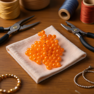 ลูกปัดสีส้ม Ilan Abalorios ขนาด 8 มม. น้ำหนัก 20 กรัม สำหรับทำเครื่องประดับ - Product Image 3