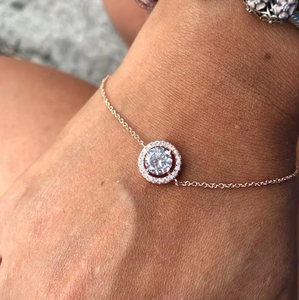 <span class=keywords><strong>LAMOON</strong></span> ดีไซน์ใหม่ สร้อยข้อมือผู้หญิง ปรับขนาดได้ ชุบทองคำขาว 18k ประดับเพชรซิคอน ดีไซน์บาง สำหรับงานแต่งงาน วันครบรอบ และเป็นของขวัญ-H101-M - Product Image 6