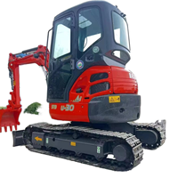 Miniexcavadora Kubota U20 U30 con giro de cola cero, orugas de goma, excavadora portátil con motor hidráulico, herramienta para zanjado de paisajes