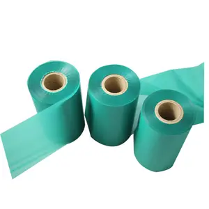 Nylon taffeta label printing Green wash resin 30*300 Color Barcode ink thermal ribbon