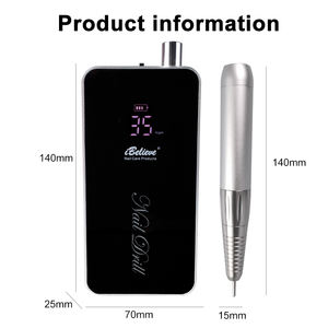 35000RPM Çekirdeksiz TP301 Paslanmaz Çelik Tırnak Frezesi Elektrikli Kablosuz E-Törpü Pedikür Özelleştirilmiş Logo Oje Sökücü - Product Image 5