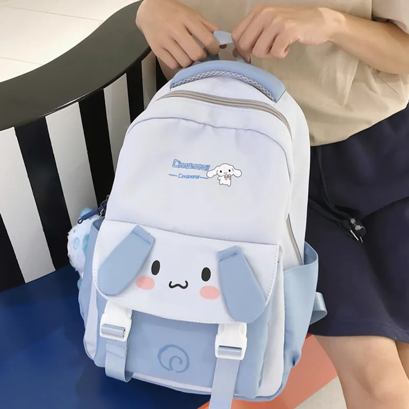 MyMelody Cinnamoroll Kuromi Shoulder Bag Kawaii Anime Large Capacity Student School Bag Sweet Cool Backpack Travel Bag