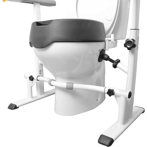 Soft Toilet Seat Riser (10 cm) with Armrest Frame, Toilet Seat Riser for Adults with Bathroom <b>Grab</b> <b>Bars</b> KMINA - Product Image 4