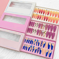 Faux ongles à presser de haute qualité, lot de 24 pièces, couvrance totale, styles variés pré-dessinés, réutilisables pour usage quotidien, en matériau ABS