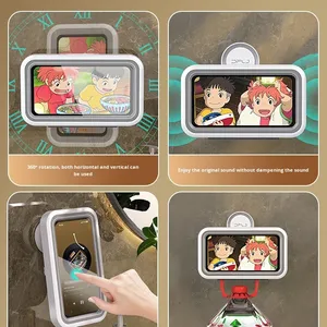 Soporte de Teléfono Móvil Giratorio Ajustable HD con Ventosa Impermeable de ABS para Baño - Product Image 3