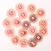 1 Paire d'Autocollants pour Mamelons Rose Chair, Mamelons en Silicone Sexy, Mamelons Simulés à Auto-aspiration pour Femmes, Autocollants Réutilisables pour Seins