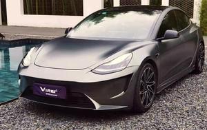 Kit de carrocería de parachoques delantero para tesla, Modelo 3 Assassin, color azul - Product Image 2