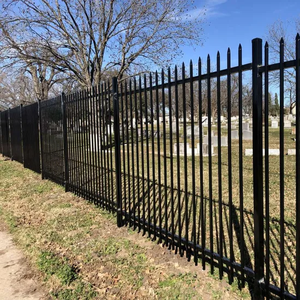 Clôture <span class=keywords><strong>tubulaire</strong></span> en acier noir <span class=keywords><strong>pour</strong></span> balcon et <span class=keywords><strong>piscine</strong></span>, décoration de jardin en métal - Product Image 6