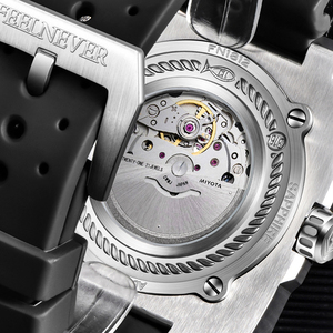 Montre de plongée LIGE FN1812 Sapphire 100M résistante à l'eau 49mm pour hommes 8215 automatique mécanique lumineuse en acier avec <span class=keywords><strong>lunette</strong></span> rotative + boîte cadeau - Product Image 4