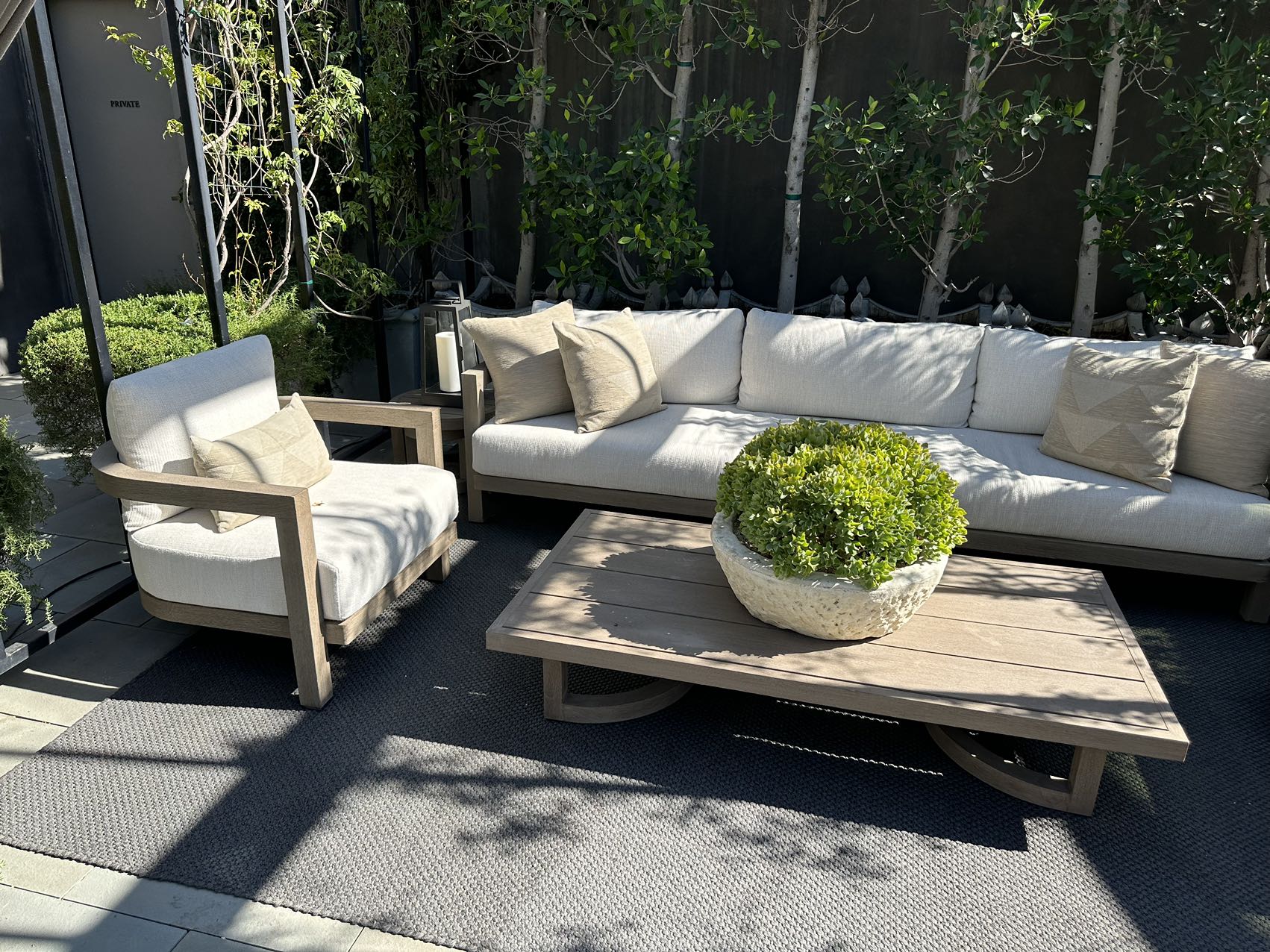 2024 Modern outdoor  Luxury solid Teak Natural Wooden Frame Garden Patio Outdoor  Sofa set