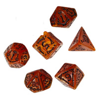 Jeu de dés personnalisé de 7 pièces du MDN, élément du Festival des fantômes d'Halloween, motif de jeu de société en acrylique polyédrique à multiples facettes pour donjons