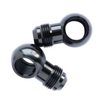 Nouvel adaptateur de boulon et raccord de frein AOMEI en aluminium (tuyau droit) noir/bleu pour Chevrolet Van AN3-AN20 – Rétrofit/Amélioration
