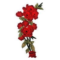 En Stock soluble dans l'eau collier fleur 3D multicouche couleur tridimensionnelle Rose broderie Style ethnique broderie décalcomanie