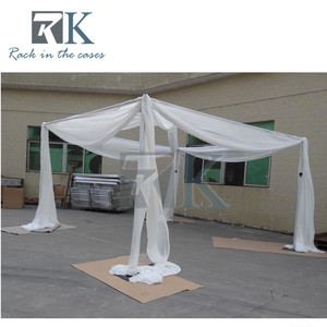 Wedding Pipe and Drape Kit Adjustable Pipe and Drape Aluminum <b>Backdrop</b> <b>stand</b> with White Curtains for Wedding Decor - Product Image 2