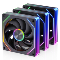 Ventilateur de boîtier PC SNOWMAN OK120-ARGB-BK 120 mm RGB ARGB Sync Daisy Chain à roulement fluide PWM, ultra-silencieux 20dBA, ventilateur de refroidissement gaming 5V