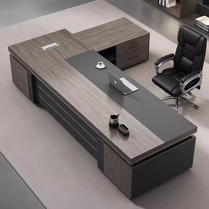 Mesa de oficina de lujo de madera y <span class=keywords><strong>diseño</strong></span> de sillas Juego de <span class=keywords><strong>escritorio</strong></span> de oficina ejecutiva Gerente Muebles de oficina Muebles comerciales <span class=keywords><strong>escritorio</strong></span> de trabajo - Product Image 1