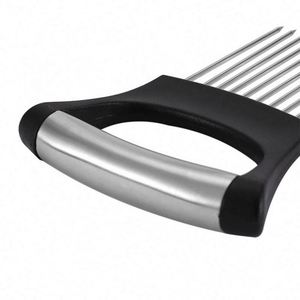 Hot Sale Wholesale <b>Kitchen</b> <b>Gadget</b> Onion Holder Onion Needle Onion Cutter with Plastic Handle Dishwasher Safe. - Product Image 3