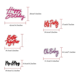Enseigne lumineuse personnalisée Better Together Happy Birthday Led Letter Grands mariages Enseigne murale Bar Party Decor 45cm 60cm - Product Image 5