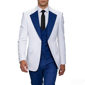 <span class=keywords><strong>Costume</strong></span> de <span class=keywords><strong>Mariage</strong></span> 3 Pièces pour <span class=keywords><strong>Homme</strong></span> : Veste Blanche, Gilet <span class=keywords><strong>Bleu</strong></span> Royal Respirant <span class=keywords><strong>et</strong></span> Pantalon – Idéal pour le Marié <span class=keywords><strong>et</strong></span> les Affaires (Vente en Gros) - Product Image 1